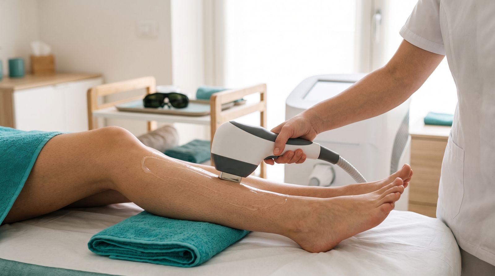 Epilazione con laser a diodo sulle gambe